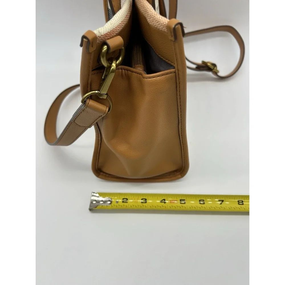 Fossil‎ Kingston Satchel Spring Stripe Crossbody Bag Tote Purse Summer Festival